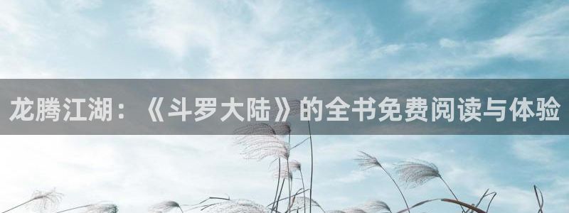 漫蛙韩漫：龙腾江湖：《斗罗大陆》的全书免费阅读与体验